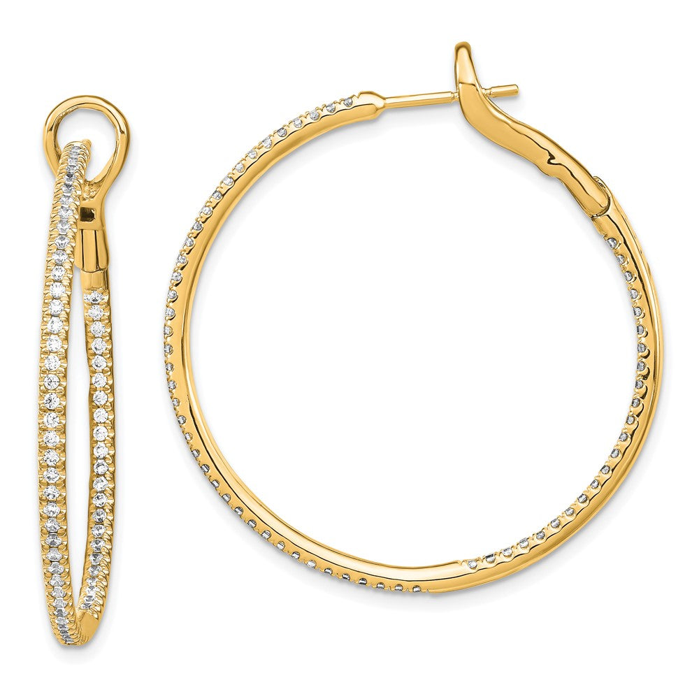 Shop Stylish 14K Gold Hoop Earrings with 1 Carat Lab-Grown Diamonds