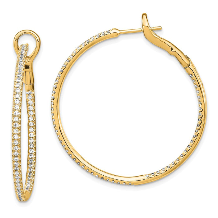 Shop Stylish 14K Gold Hoop Earrings with 1 Carat Lab-Grown Diamonds-1