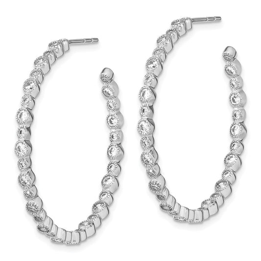 Buy Designer 14K White Gold 1.5 Carat Lab-Grown Diamond Hoop Earrings - Stylish Value