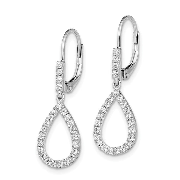 14K White Gold Dangle Earrings with 1/2 Carat Lab-Grown Diamonds