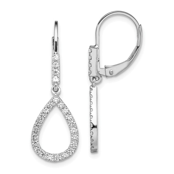 14K White Gold Dangle Earrings with 1/2 Carat Lab-Grown Diamonds