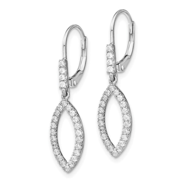 14K White Gold 1/2 Carat Diamond Dangle Earrings