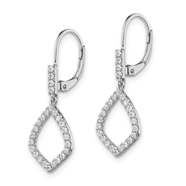 14K White Gold Dangle Earrings with 1/2 Carat Lab-Grown Diamond