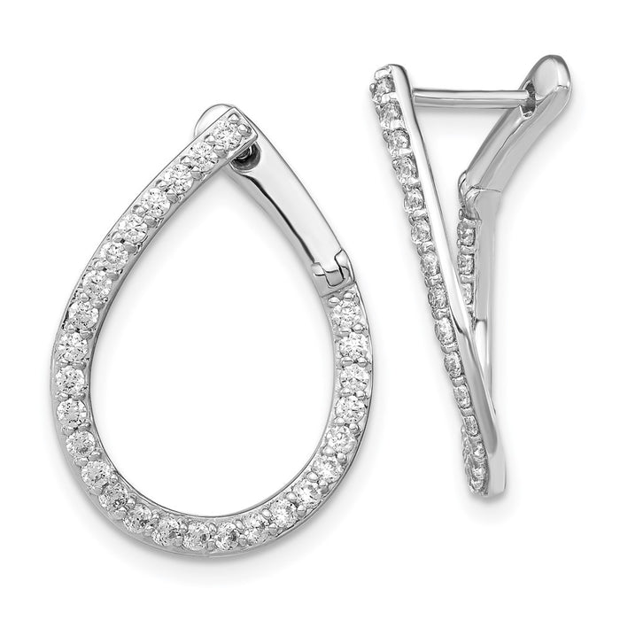 Buy Stylish 14K White Gold Hinged Hoop Earrings with 3/4 Carat Lab-Grown Diamonds-1