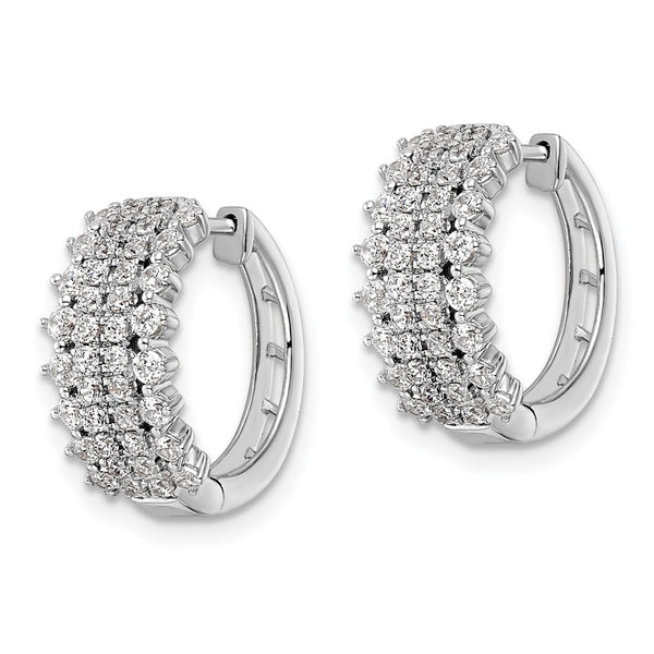 14K White Gold 1 Carat Lab-Grown Diamond Hoop Earrings - Style GR1-1003720