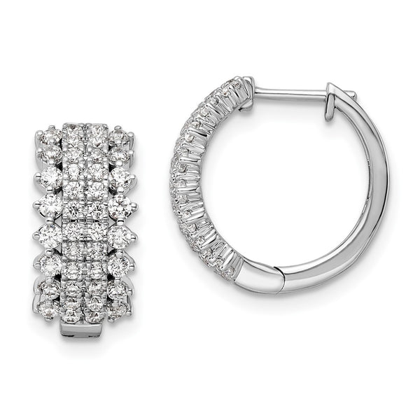 14K White Gold 1 Carat Lab-Grown Diamond Hoop Earrings - Style GR1-1003720