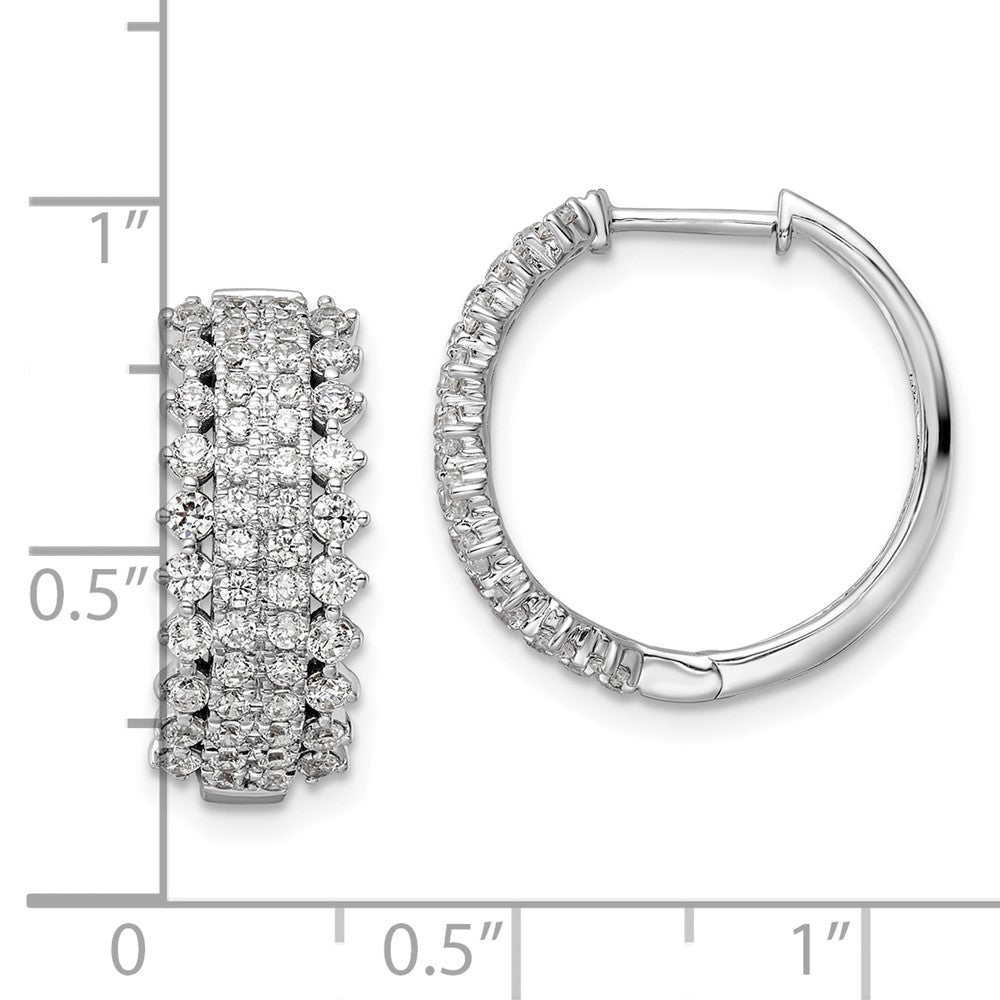 Shop Exclusive 14K White Gold Hinged Hoop Earrings - 1.5 Carat Lab-Grown Diamond, Stylish Value!