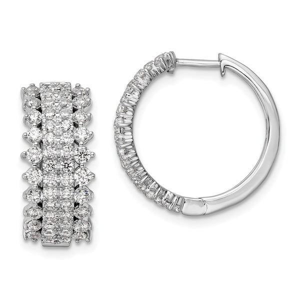 14K White Gold 2-Carat Lab-Grown Diamond Hoop Earrings - Style GR1-1003723