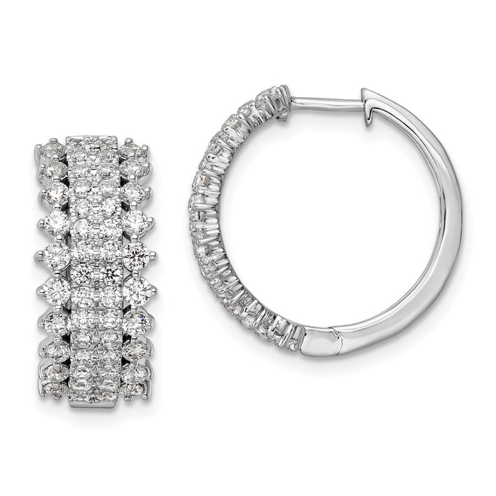 High-Quality 14K White Gold 2-Carat Lab-Grown Diamond Hoop Earrings - Stylish Value-1