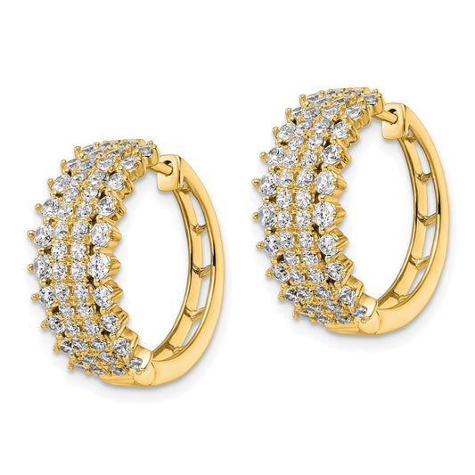 Buy Exclusive 14K Gold Hinged Hoop Earrings with 2 Carat Lab-Grown Diamonds