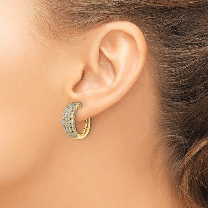 Buy Exclusive 14K Gold Hinged Hoop Earrings with 2 Carat Lab-Grown Diamonds-3