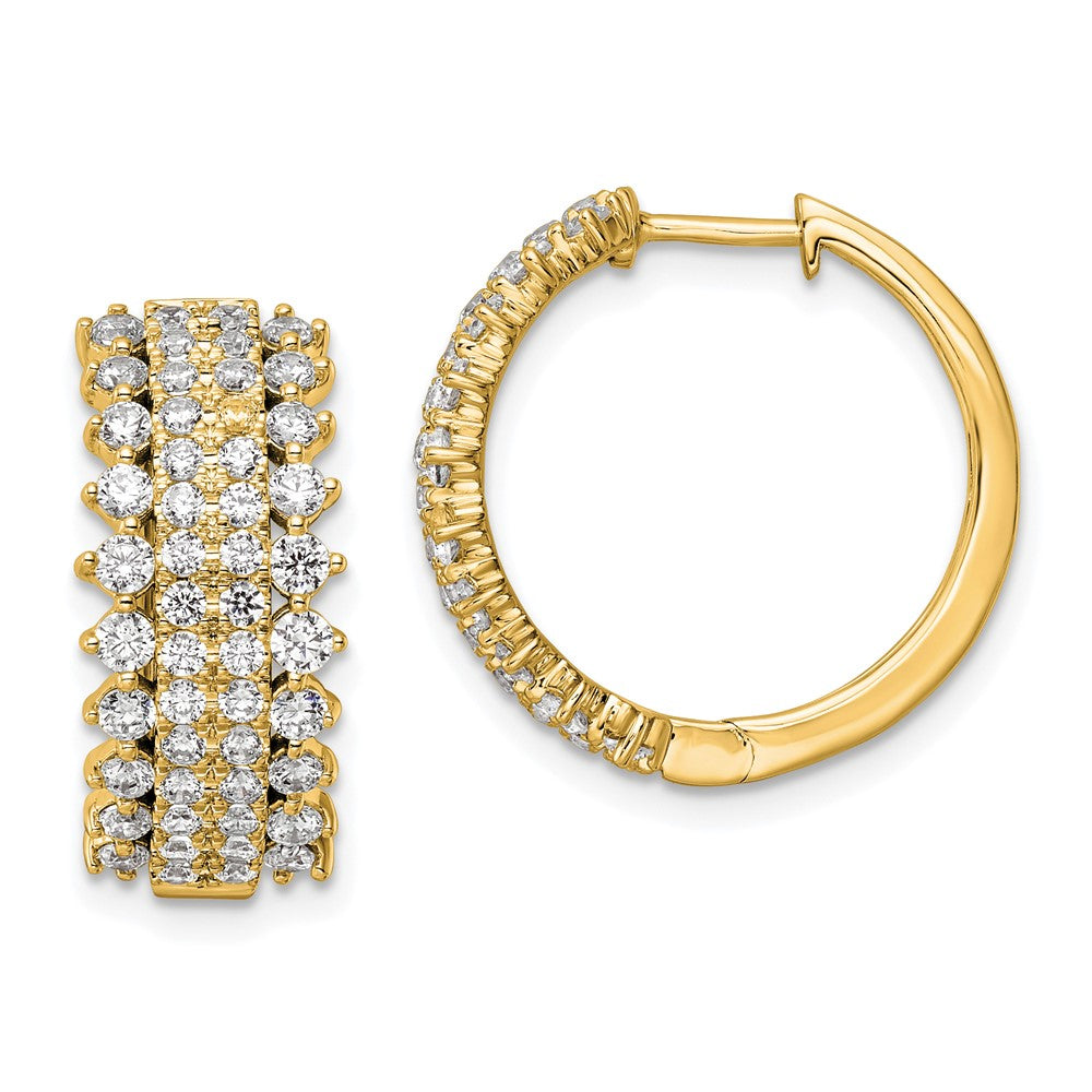 Buy Exclusive 14K Gold Hinged Hoop Earrings with 2 Carat Lab-Grown Diamonds