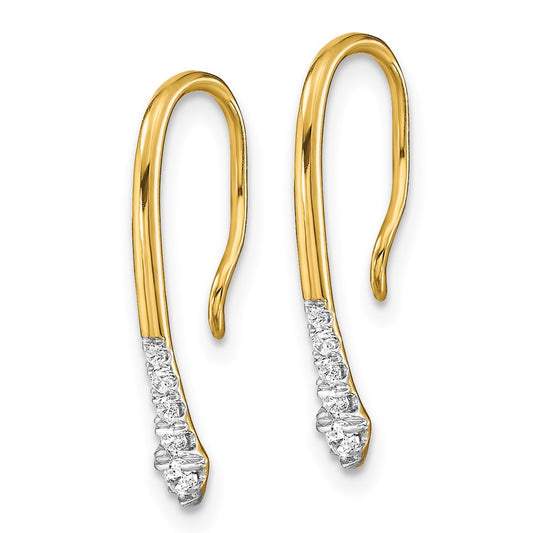 Buy Exclusive 14K Gold Polished Diamond Drop Earrings - Stylish Luxury Value