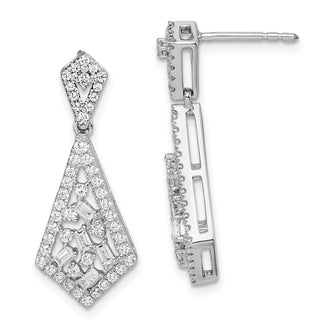 Shop Exclusive 14K White Gold Fancy Dangle Diamond Earrings - Stylish Luxury