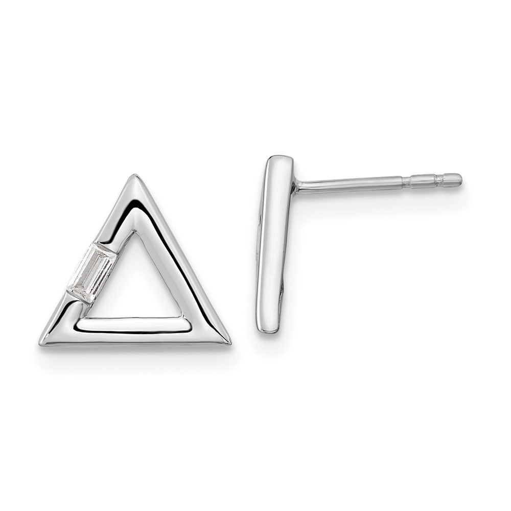 Buy Stylish 14K White Gold Polished Triangle Diamond Post Earrings | Luxury Value