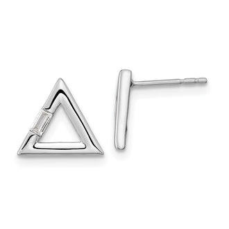 Buy Stylish 14K White Gold Polished Triangle Diamond Post Earrings | Luxury Value