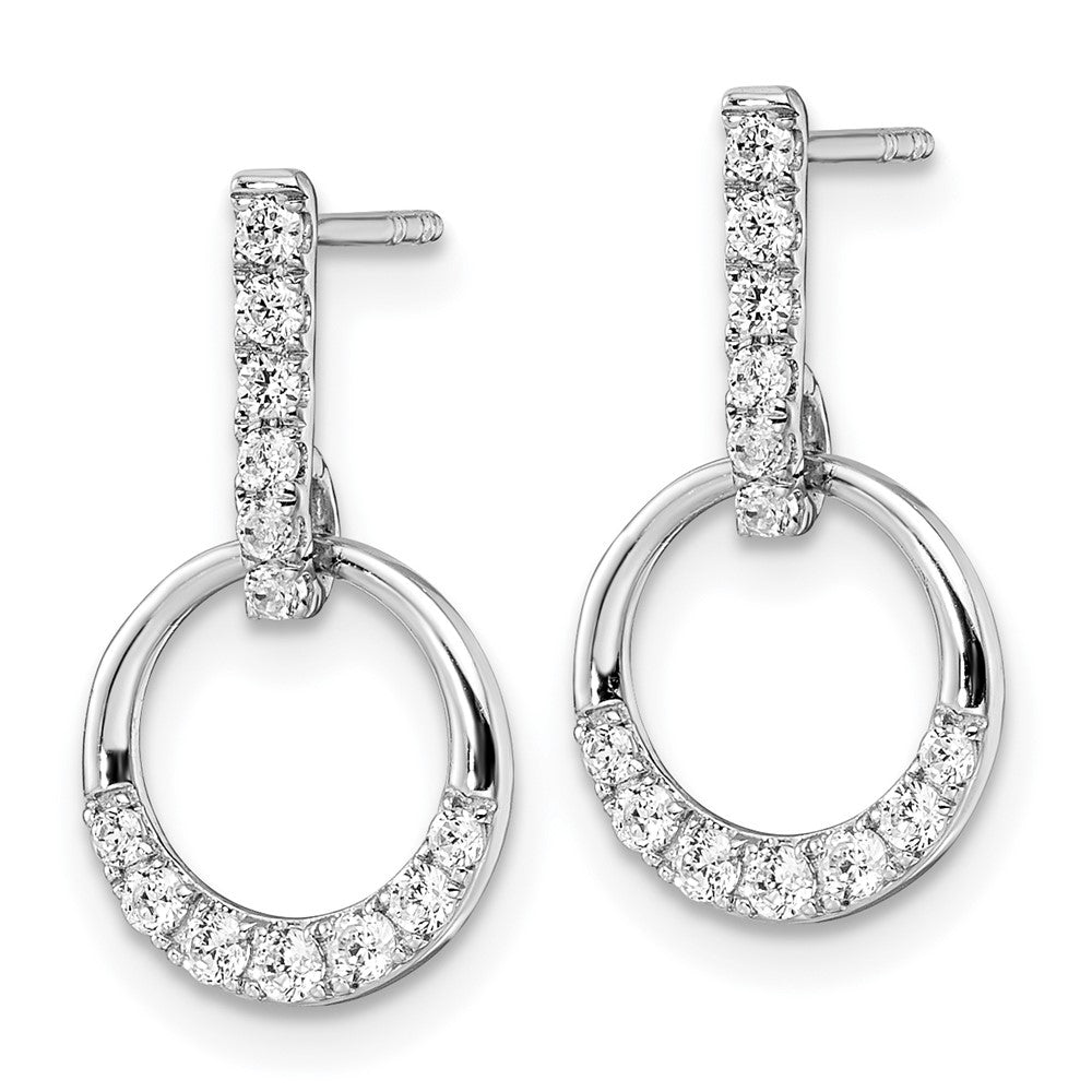 Buy Exclusive 14K White Gold Diamond Circle Dangle Earrings - Stylish & Affordable