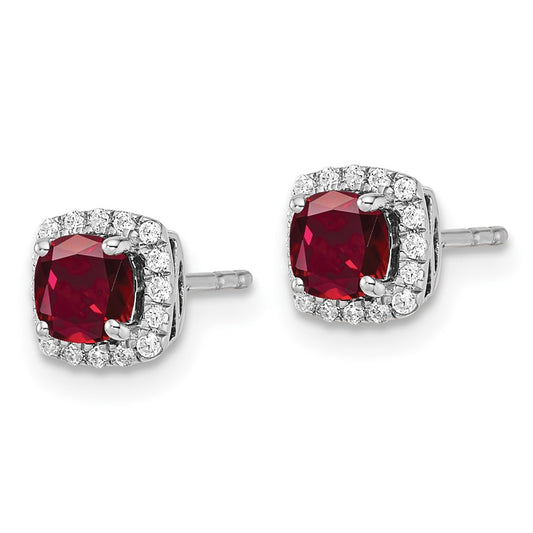Shop Stylish 10K White Gold Halo Earrings with 1/10 Carat Lab-Grown Diamonds