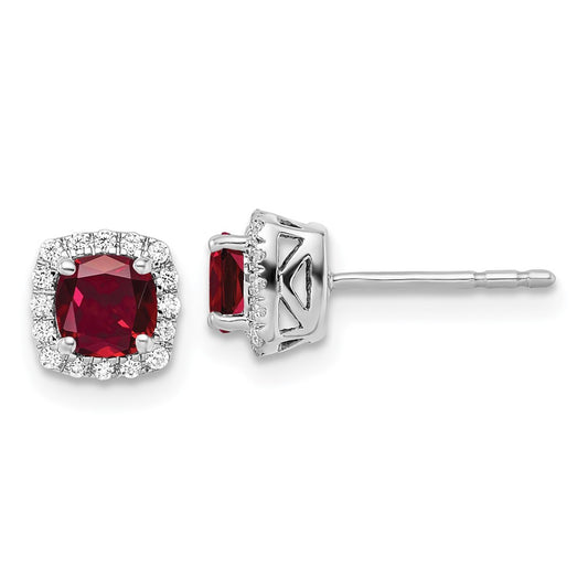 Shop Stylish 10K White Gold Halo Earrings with 1/10 Carat Lab-Grown Diamonds