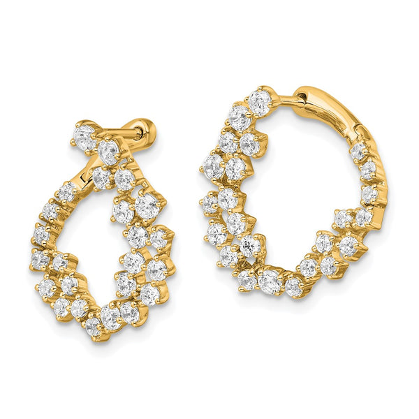 14K Gold 1.5 Carat VS DEF Lab-Grown Diamond Hoop Earrings