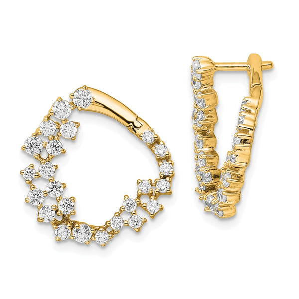 14K Gold 1.5 Carat VS DEF Lab-Grown Diamond Hoop Earrings