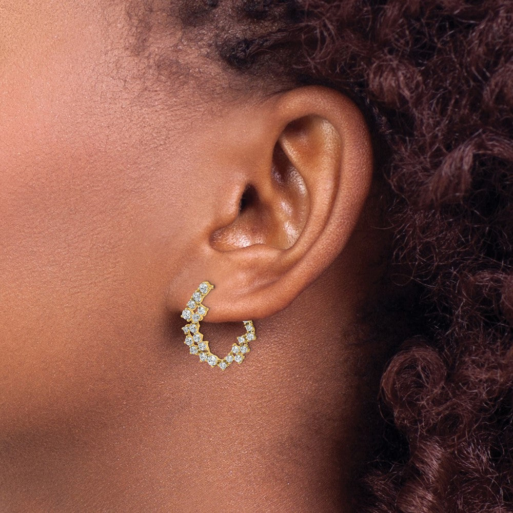 Shop Exclusive 14K Gold 2-Carat Lab-Grown Diamond Hoop Earrings - Stylish Value!