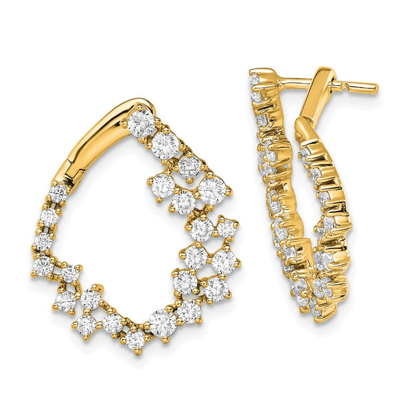 14K Gold 2-Carat Lab-Grown Diamond Hoop Earrings