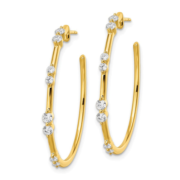 14K Gold Hoop Earrings with 5/8 Carat VS DEF Lab-Grown Diamonds
