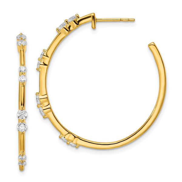 14K Gold Hoop Earrings with 5/8 Carat VS DEF Lab-Grown Diamonds