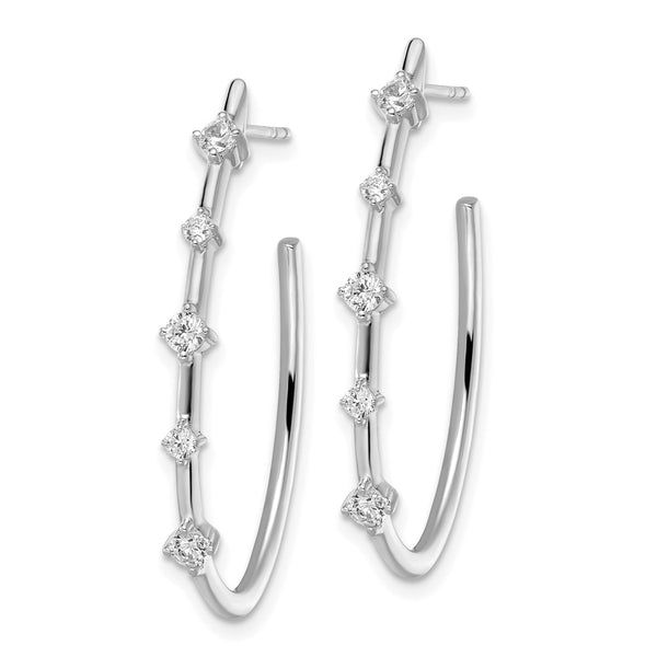 14K White Gold 1/2 Carat Lab-Grown Diamond Hoop Earrings - Style GR1-1003762