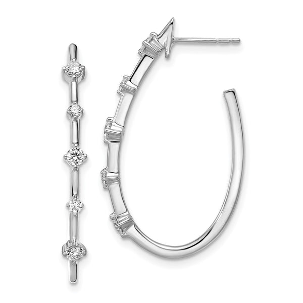 14K White Gold 1/2 Carat Lab-Grown Diamond Hoop Earrings - Style GR1-1003762