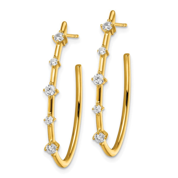 14K Lab-Grown Diamond Hoop Earrings - 1/2 Carat, VS DEF