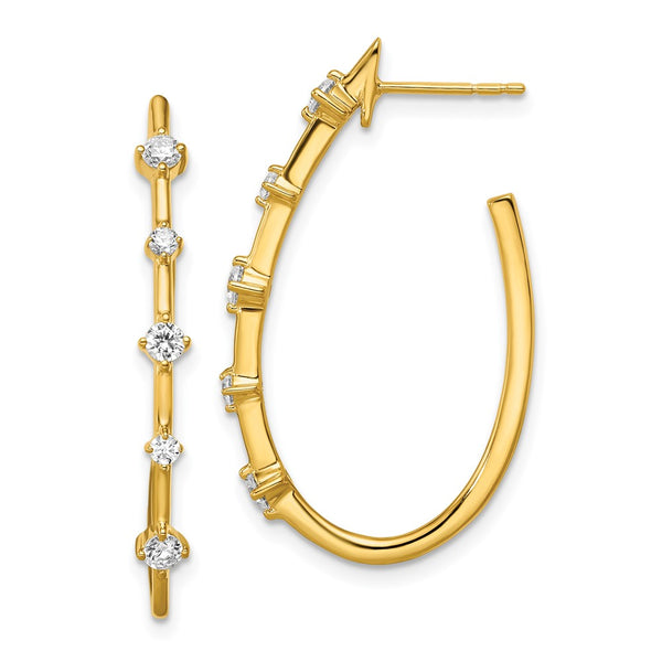 14K Lab-Grown Diamond Hoop Earrings - 1/2 Carat, VS DEF