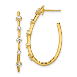 Shop Stylish 14K Lab-Grown Diamond Hoop Earrings - 1/2 Carat, VS DEF Quality