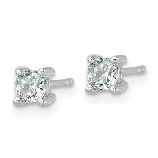 Shop Stylish 14K White Gold 3/4 ct Lab-Grown Diamond Cushion Cut Stud Earrings
