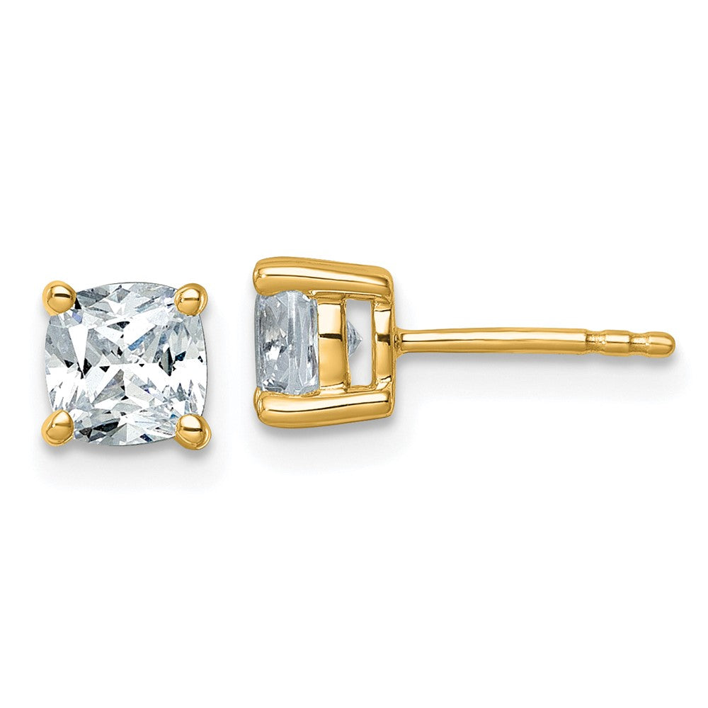 Exclusive 14K Gold 1.5 ctw Lab-Grown Diamond Cushion Cut Stud Earrings - Luxury Design
