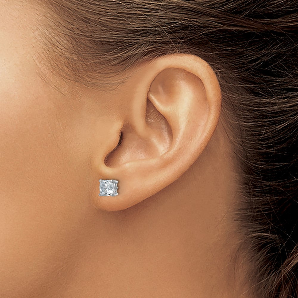Shop Stylish 14K White Gold 2 ct Lab-Grown Diamond Cushion Cut Earrings