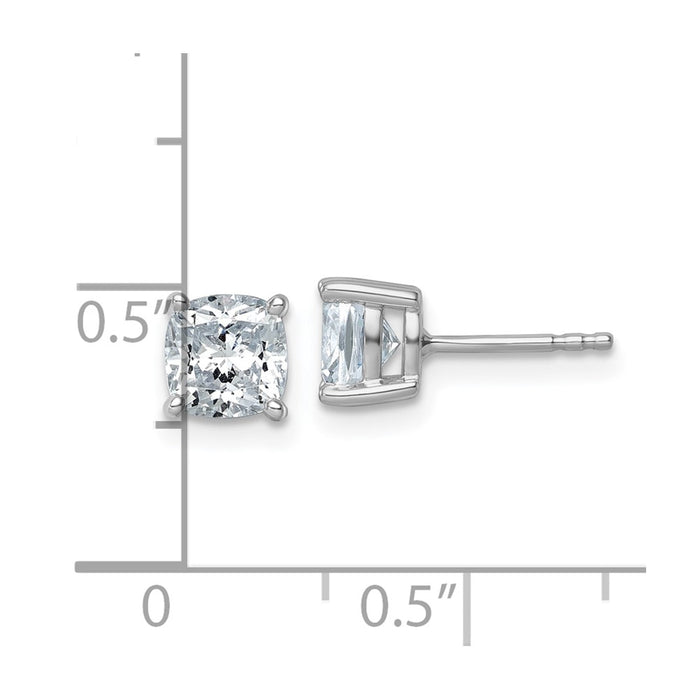 Shop Stylish 14K White Gold 2 ct Lab-Grown Diamond Cushion Cut Earrings-4