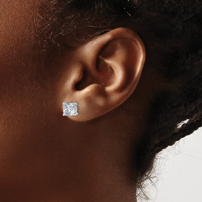 Shop Stylish 14K White Gold Cushion Cut 3 Carat Lab-Grown Diamond Earrings-3