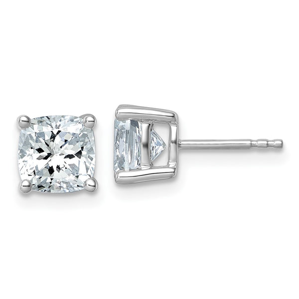 14K White Gold Cushion Cut 3 Carat Lab-Grown Diamond Earrings