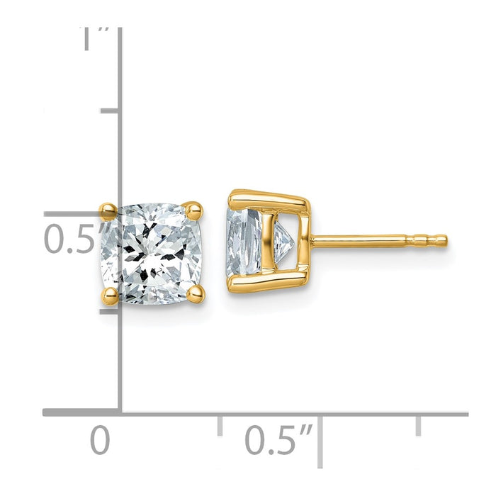 Buy Exclusive 14K Gold Cushion Cut Diamond Stud Earrings - 3 Carats, Luxury Value-4