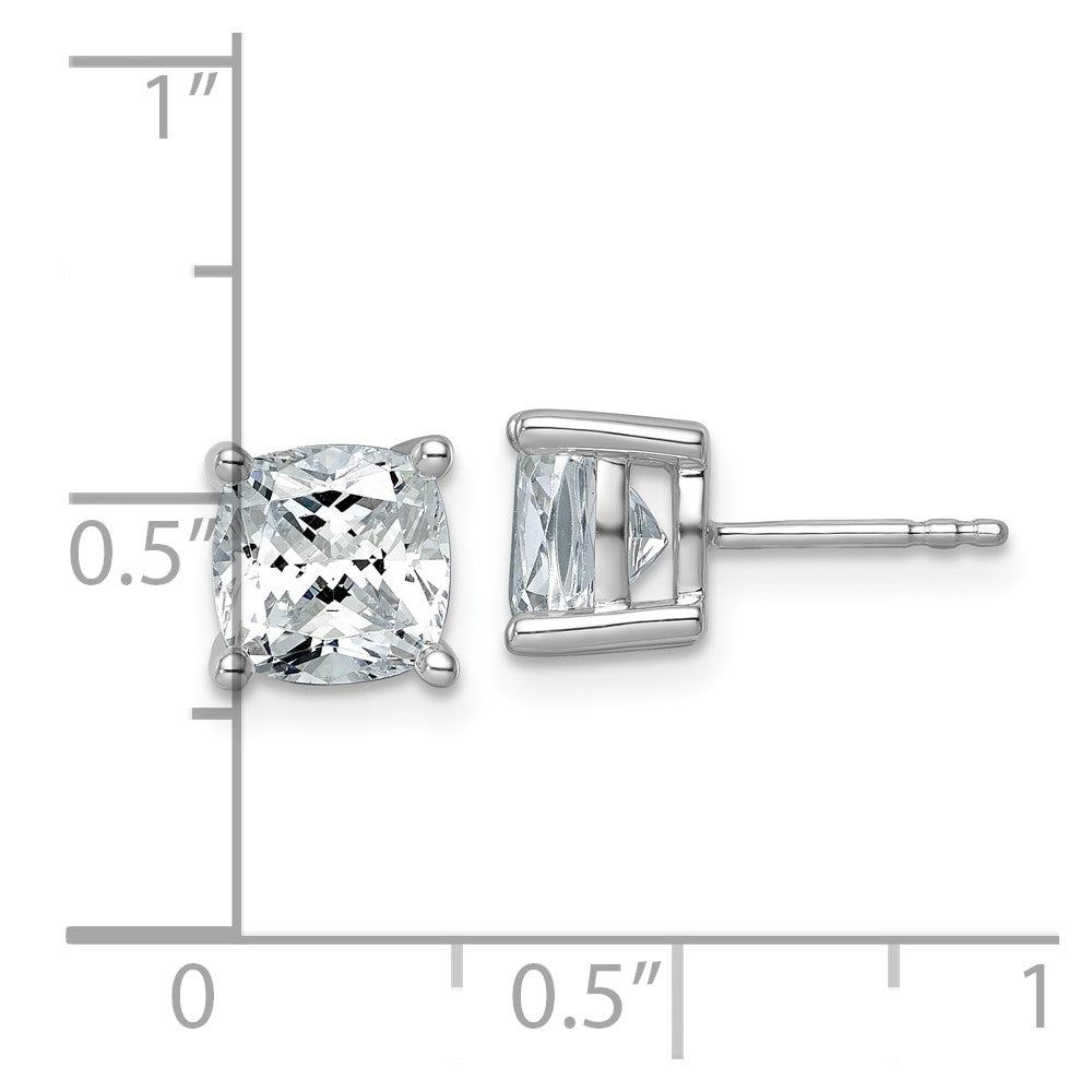 Shop 14K White Gold 4ctw Cushion Cut Lab-Grown Diamond Stud Earrings - Stylish Value!
