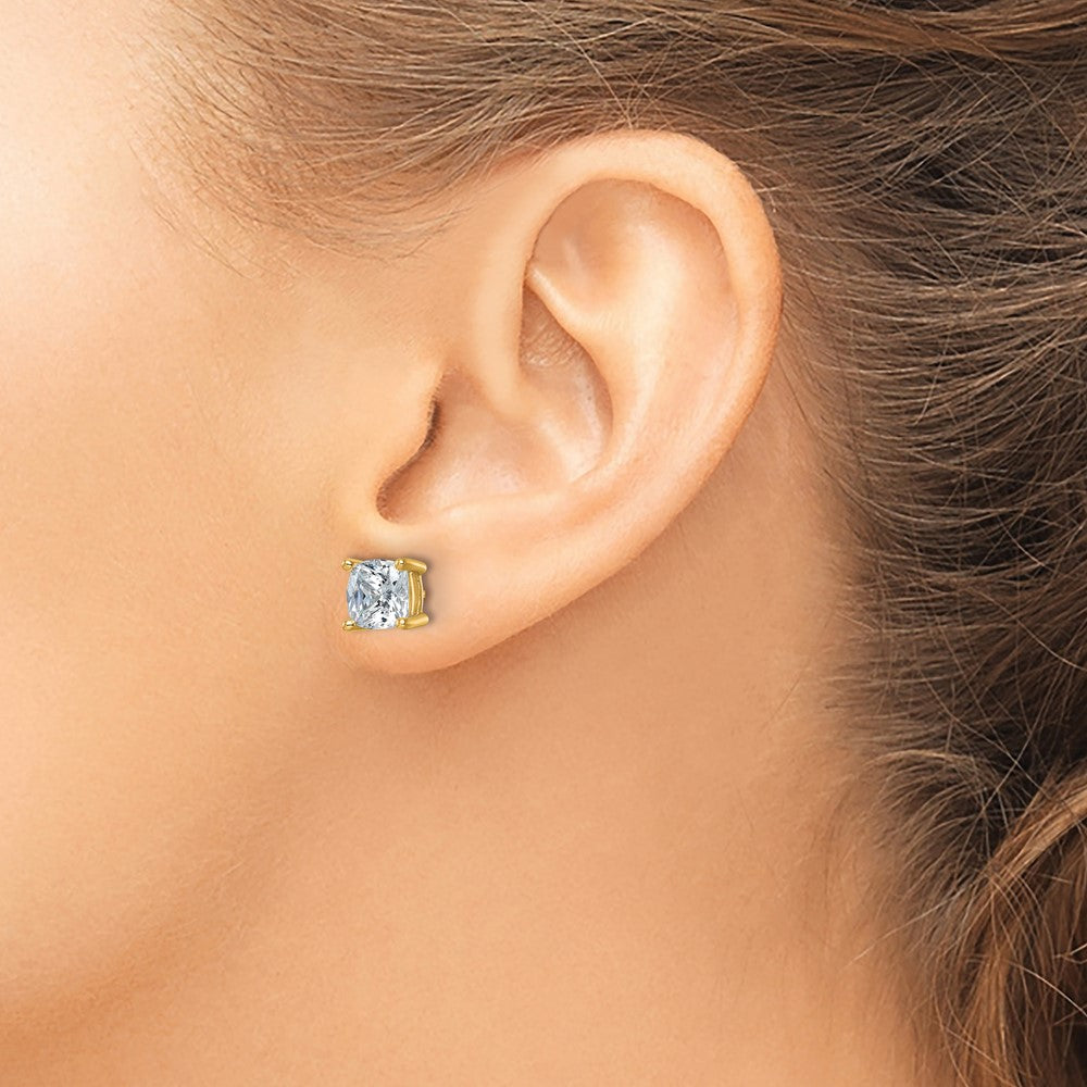 Shop Stylish 14K Yellow Gold Heavyweight 4 Carat Lab-Grown Diamond Studs