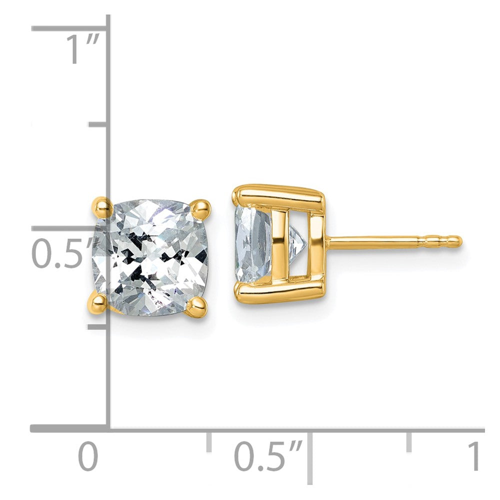 Shop Exclusive 14K Gold 5 Carat Lab Grown Diamond Cushion Cut Stud Earrings - Luxury Design