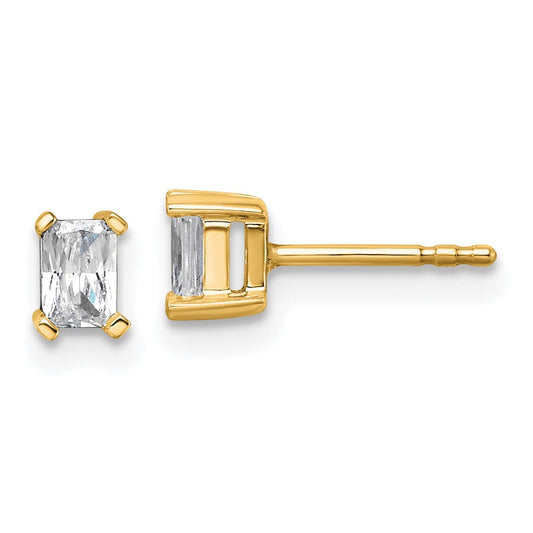 Buy Stylish 14K Yellow Gold 1/2 ct Lab-Grown Diamond Radiant Stud Earrings