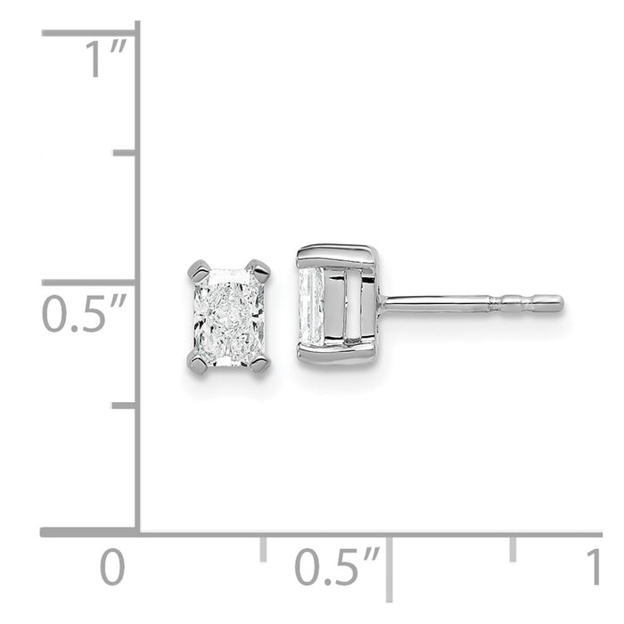 Shop Stylish 14K White Gold Lab-Grown Diamond Stud Earrings, 3/4 ct, VS+ F+-3
