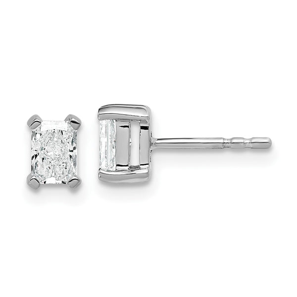14K White Gold Lab-Grown Diamond Stud Earrings, 3/4 ct, VS+ F+