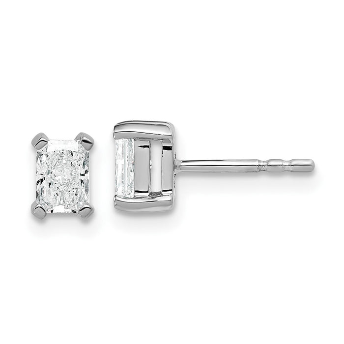 Shop Stylish 14K White Gold Lab-Grown Diamond Stud Earrings, 3/4 ct, VS+ F+-1