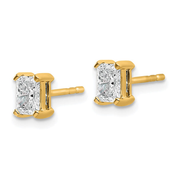 14K Yellow Gold 3/4 ct Lab-Grown Diamond Radiant Cut Stud Earrings