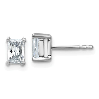 Shop Exclusive 14K White Gold 1 ct Lab-Grown Diamond Radiant Stud Earrings - Luxury Design
